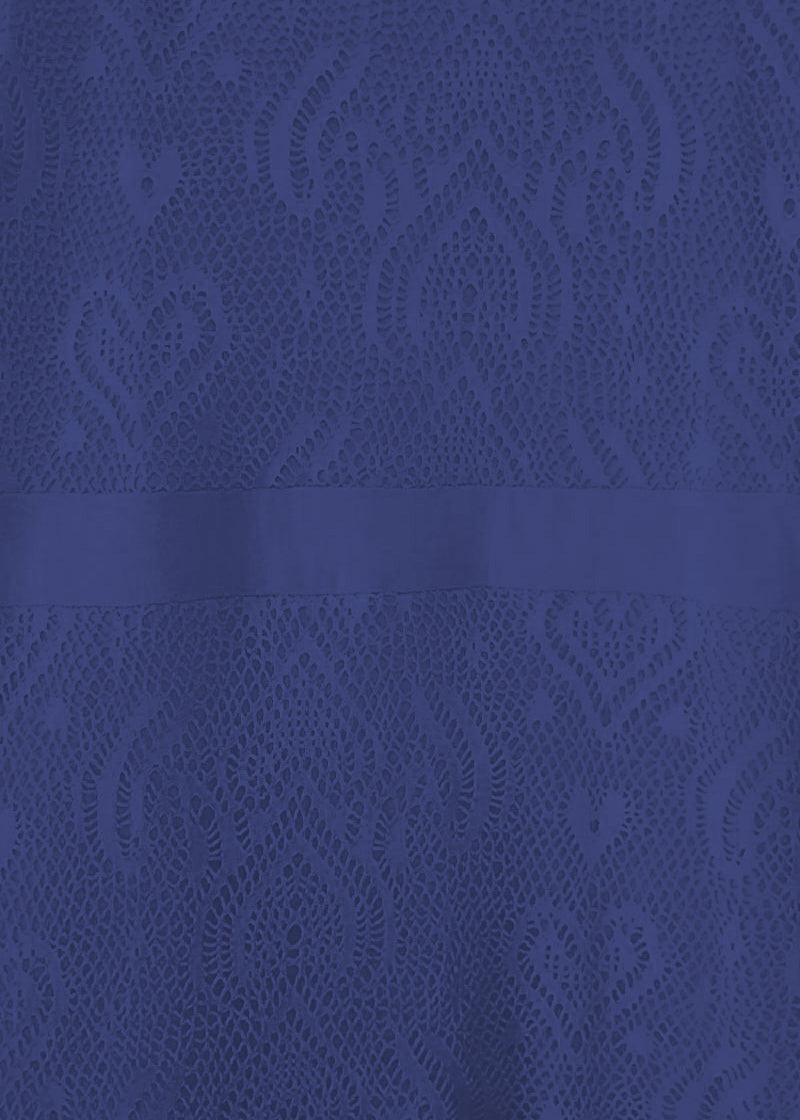 Plus Size Embroidered Lining Zipper Back Stretch Mesh Midi Dress