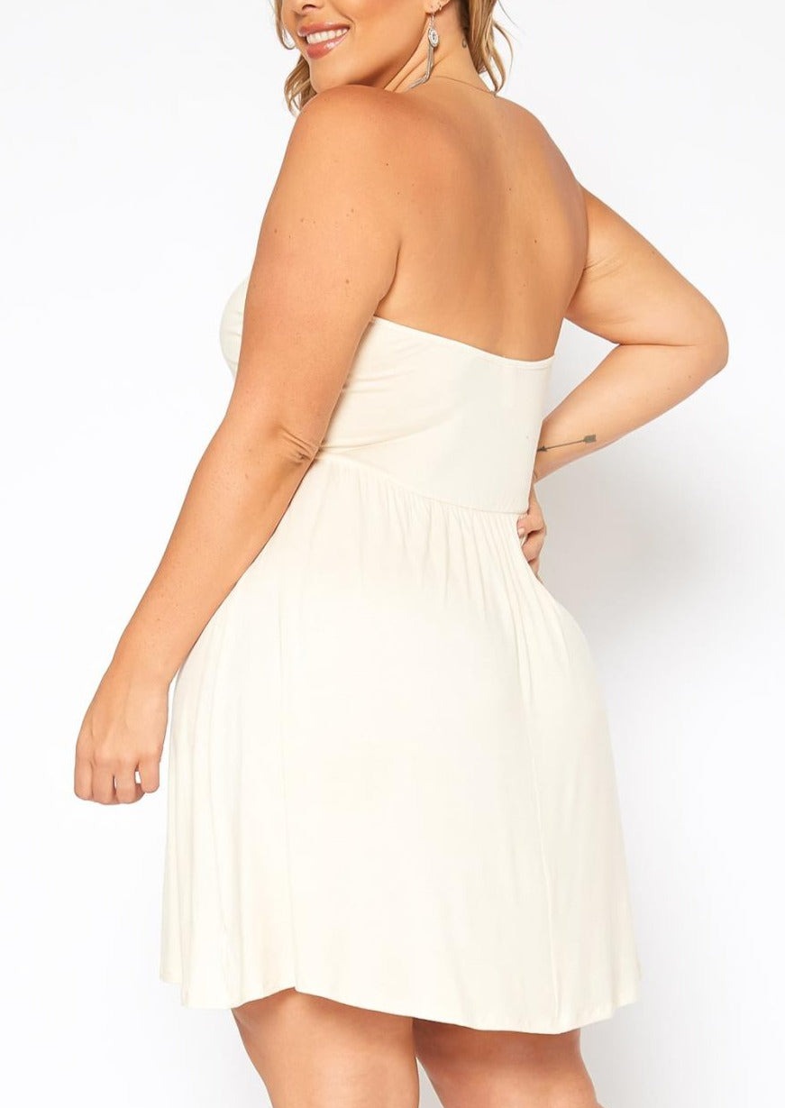 Hi Curvy Plus Size Basic Tube Fit & Flare Mini Dress