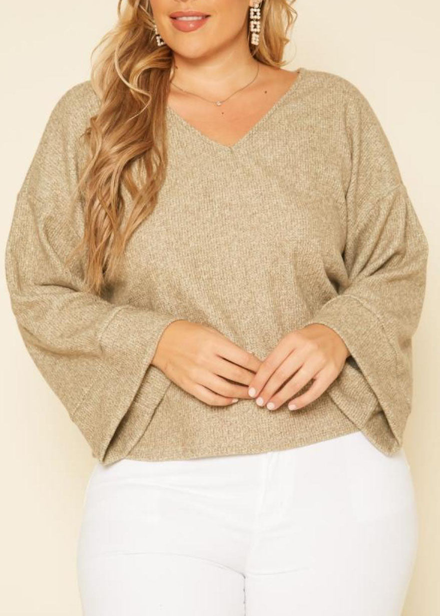 HI Curvy Plus Size Women Relaxed Fit Open Back Sweater Made in USA