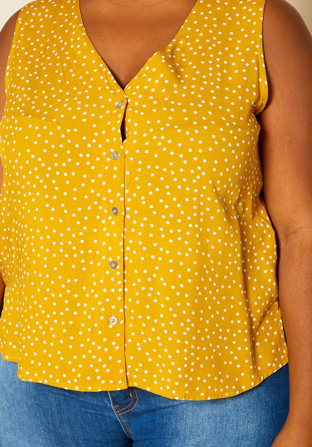Hi Curvy Plus Size Polka Dot Top