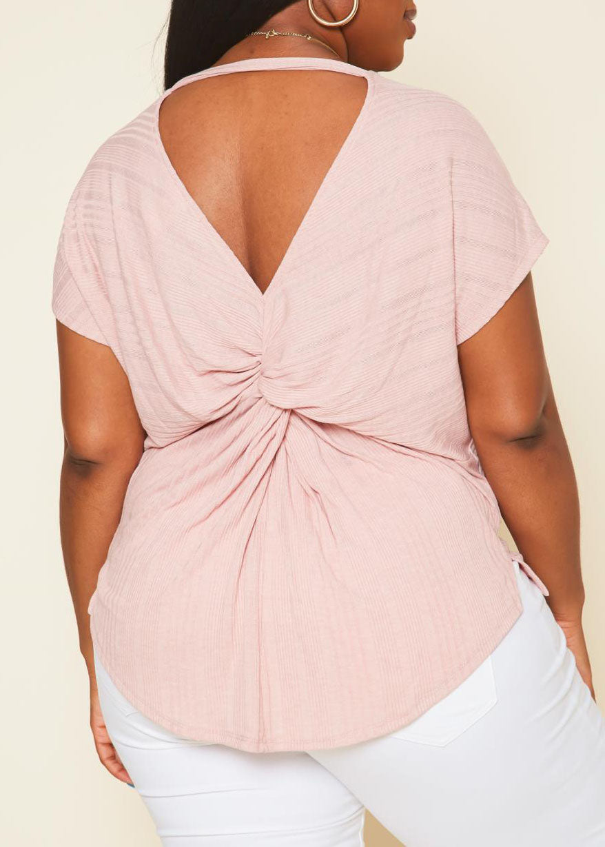 Hi Curvy Plus Size Women Ribbed Dolman Sleeve Top