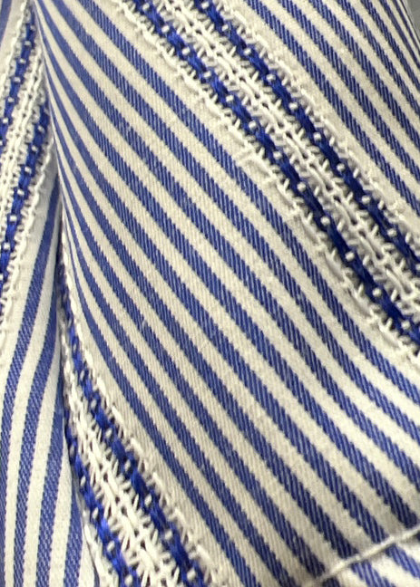 Plus Size Striped with Ruffled Details Buttons Down Dress