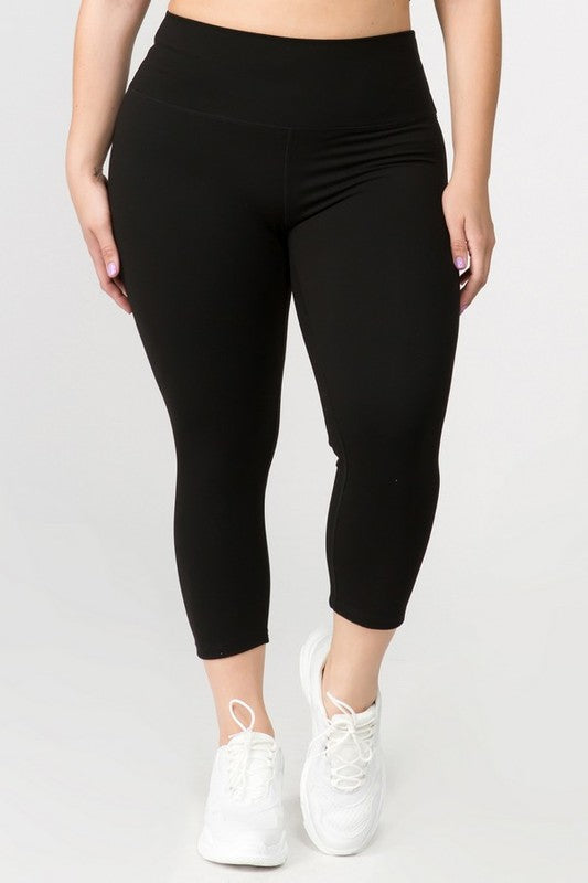 Hi Curvy Plus Size Women Buttery Soft Capri Activewear  Leggings