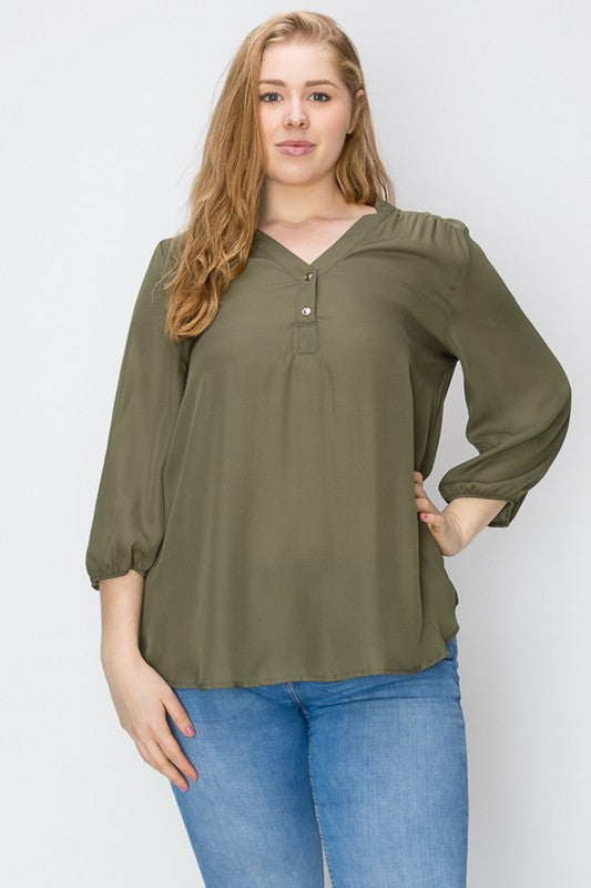 HI Curvy Plus Size Women Simple Blouse