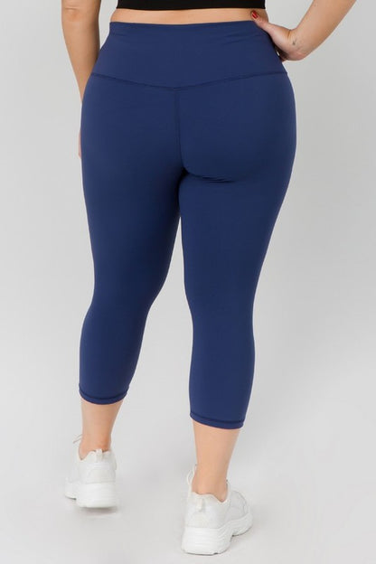 Hi Curvy Plus Size Women Buttery Soft Capri Activewear  Leggings