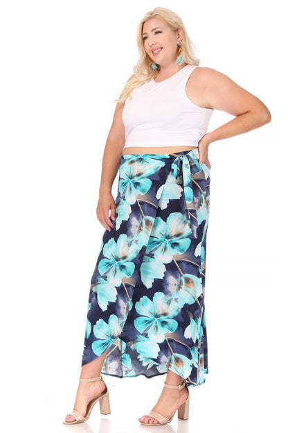 Plus Size Faux Leather Maxi Wrap Skirt