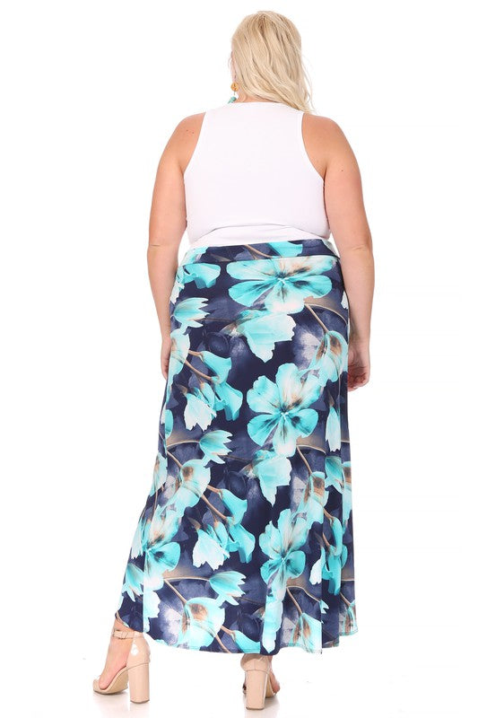 Plus Size Faux Leather Maxi Wrap Skirt