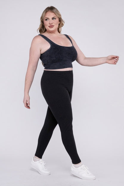 Hi Curvy Plus Size Women Premium Cotton Full Length Leggings