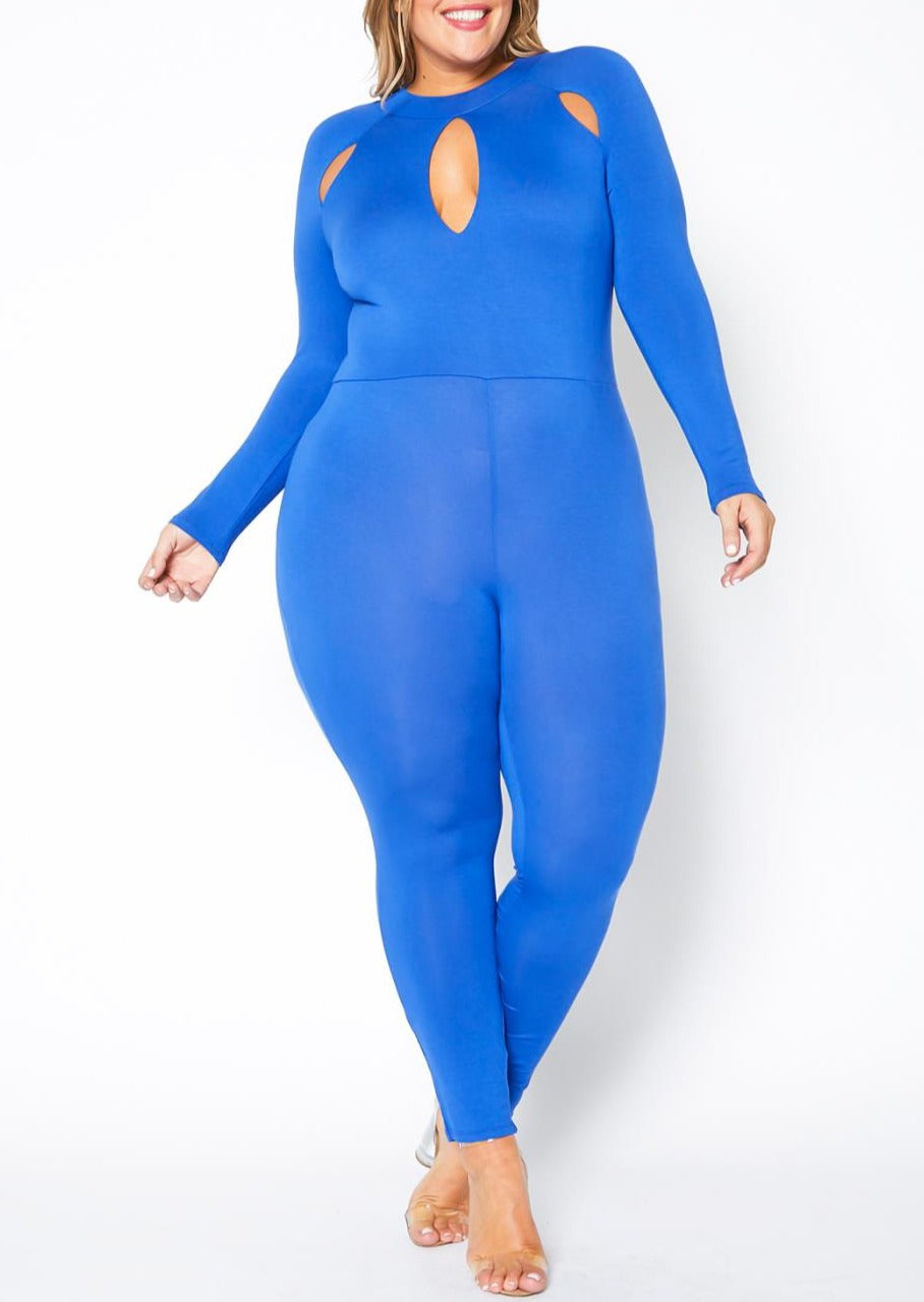 Hi Curvy Plus Size Women Cutout Bodycon Jumpsuit