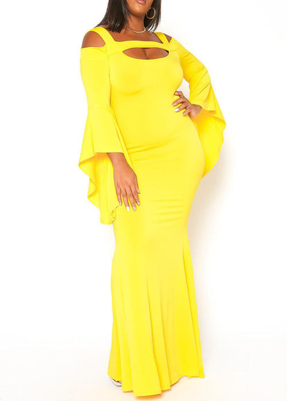 Plus Size Angel Sleeve Evening Gown