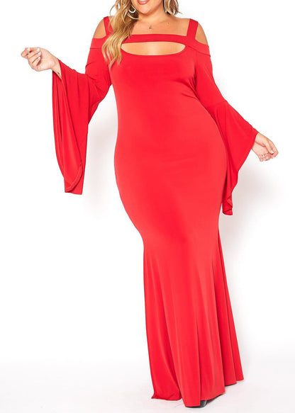 Plus Size Angel Sleeve Evening Gown