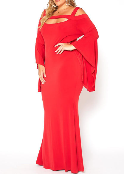 Plus Size Angel Sleeve Evening Gown