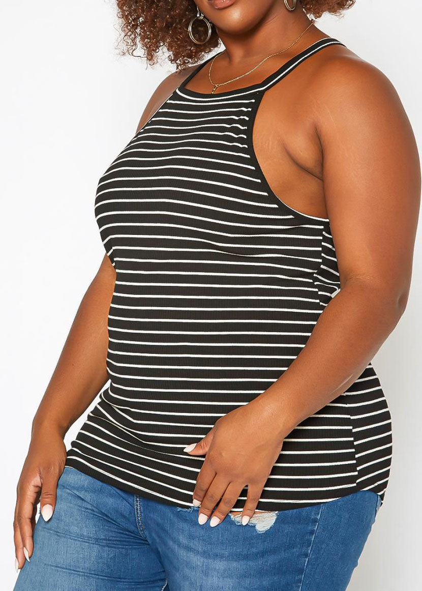 HI Curvy Plus Size Women Striped Cami Top Made in USA