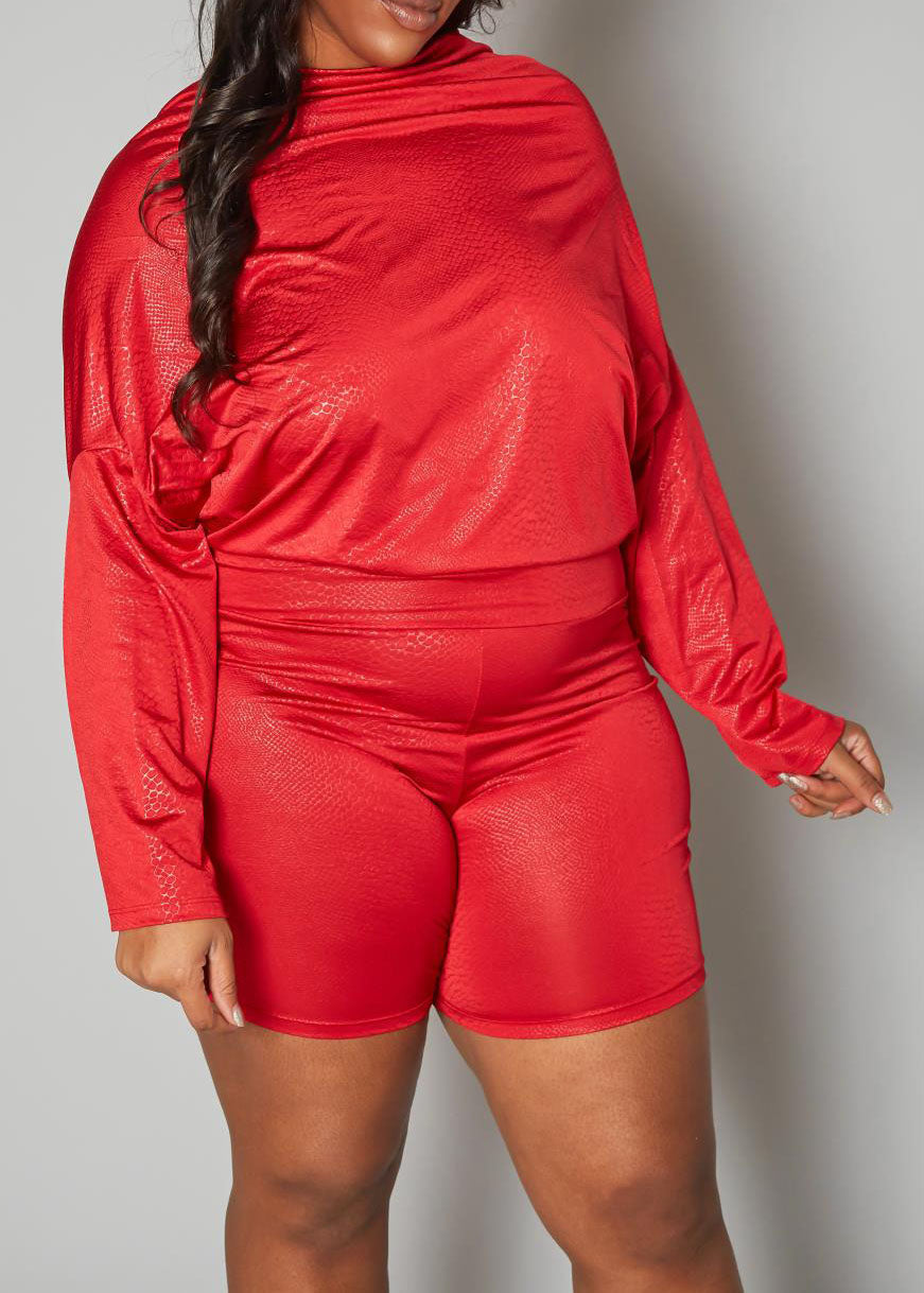 Hi Curvy Plus Size Women Dolman Long Sleeve Romper