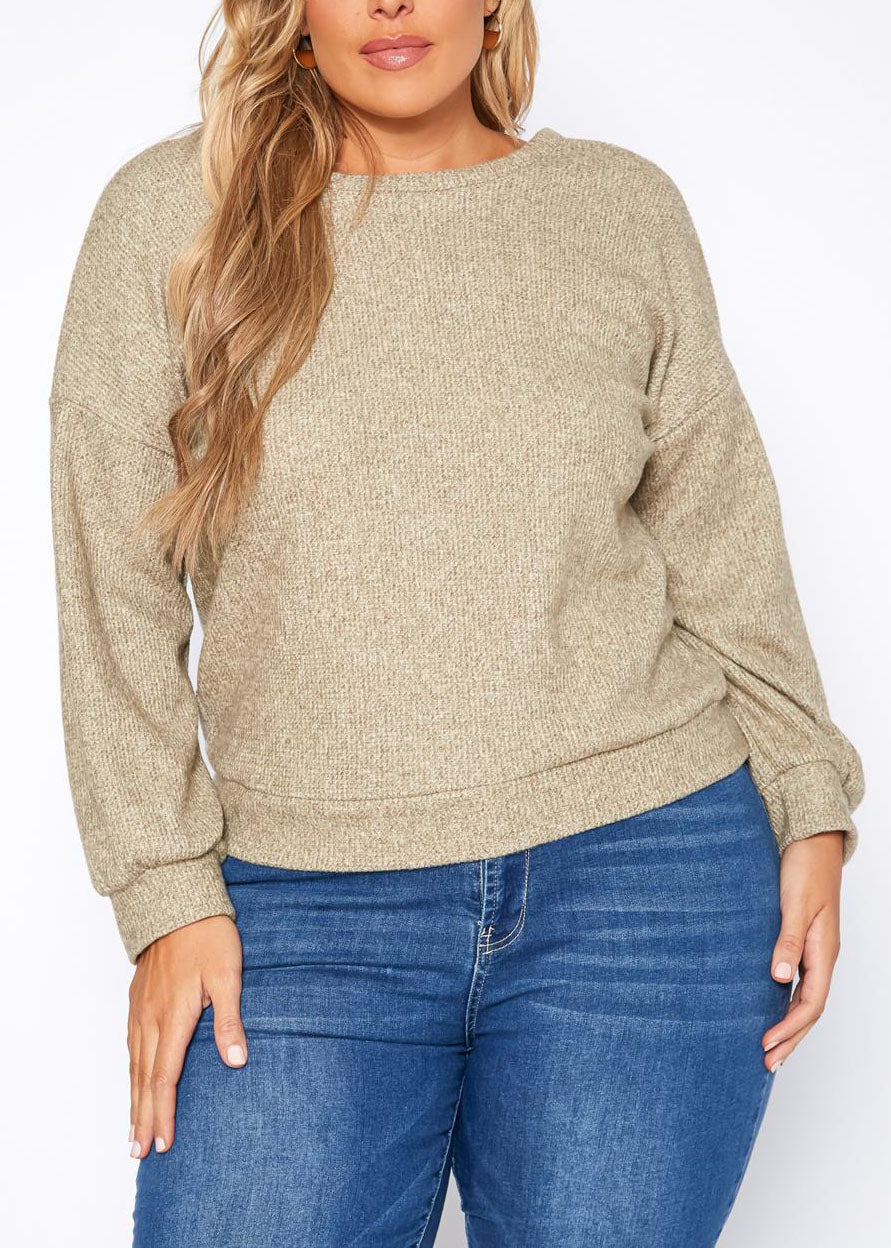 Hi Curvy Plus Size Women Open Back Knit Sweater