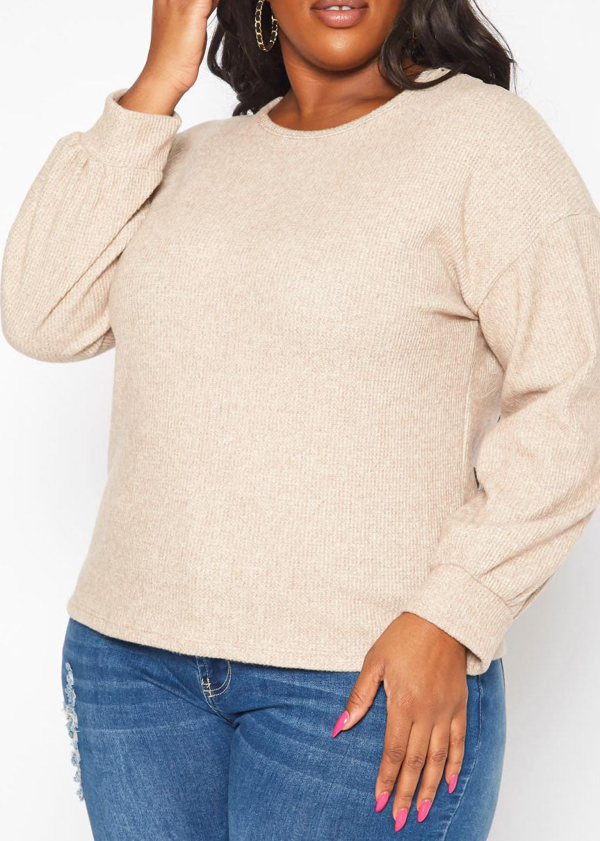 Hi Curvy Plus Size Women Lace Detail Knit Sweatshirts