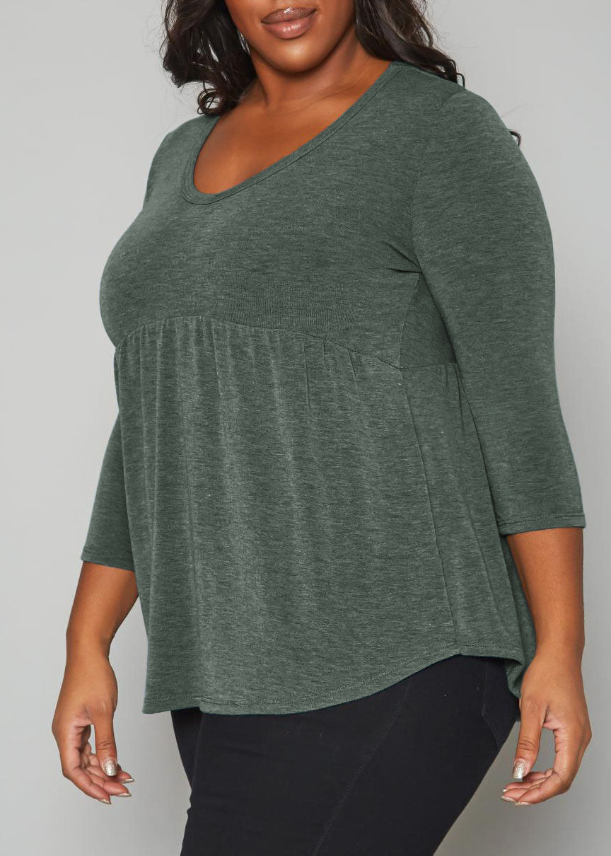 Hi Curvy Plus Size Women Peplum Flare Sweatshirts Made In USA