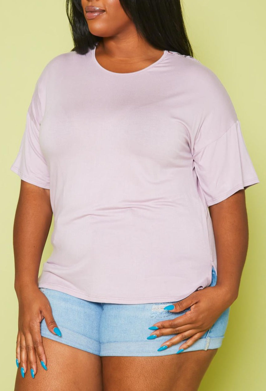 Hi Curvy Plus Size Women Embroidered Short Sleeve T-Shirts