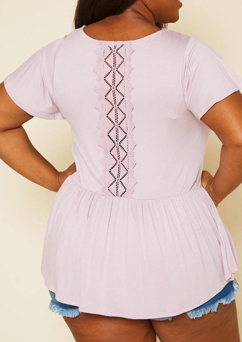 HI Curvy Plus Size Women Embroidered Peplum Top