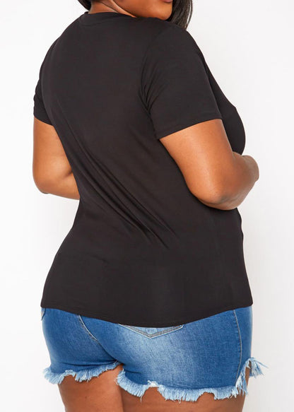 Hi Curvy Plus Size Women Casual T-Shirt Made in USA