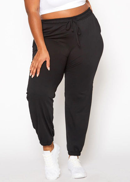 HI Curvy Plus Size Women Essential Jogger Pants With Pockets