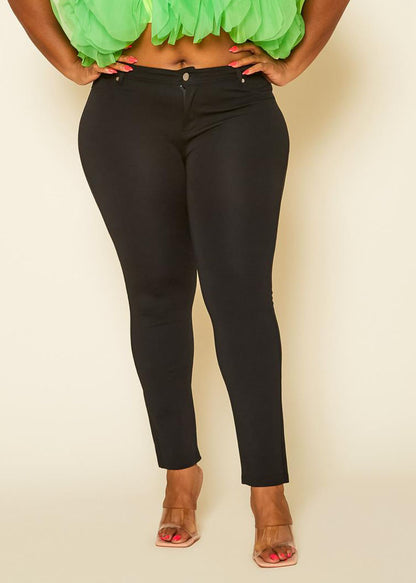 HI Curvy Plus Size Women High Waist Jeggings with Pockets