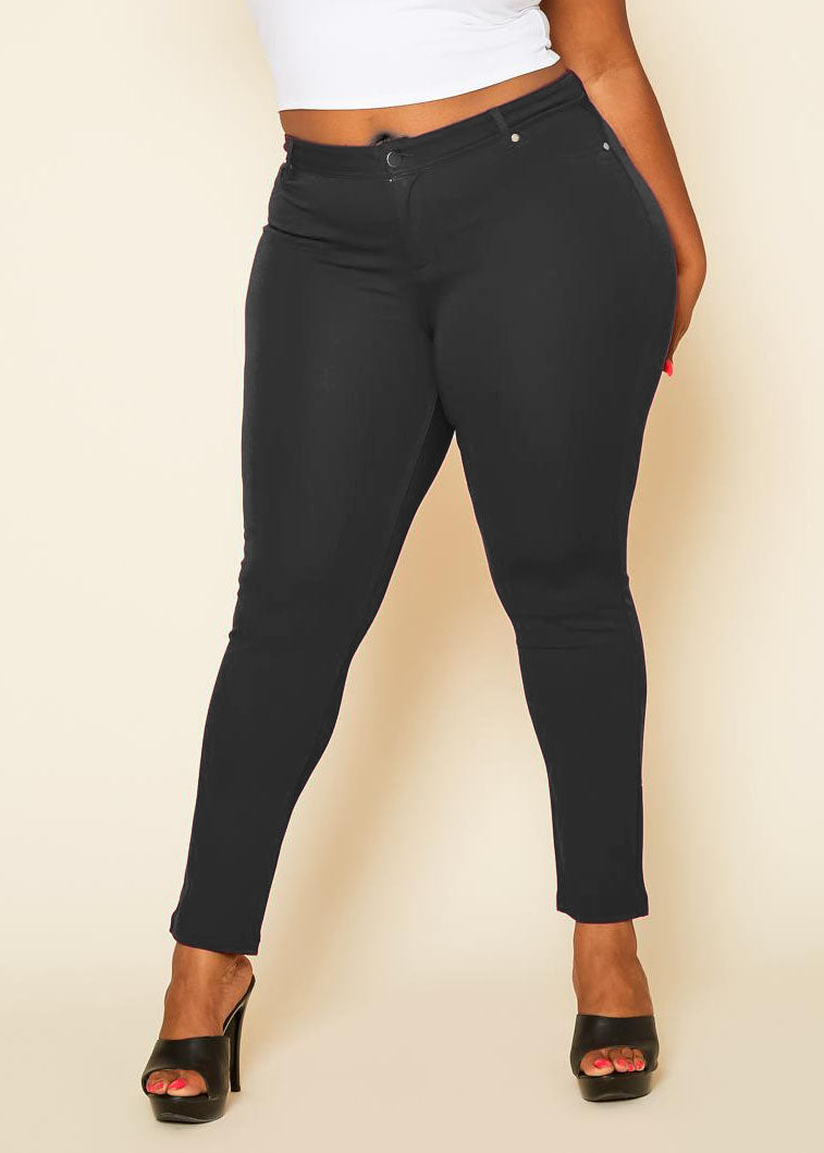 HI Curvy Plus Size Women High Waist Jeggings with Pockets