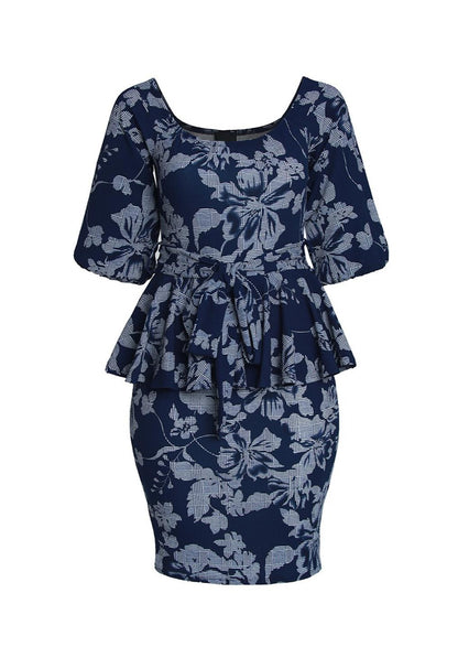 Plus Size Off Shoulder Floral Print Peplum DressHi Curvy Plus Size Women bardot Floral Print Peplum Dress Made in USA