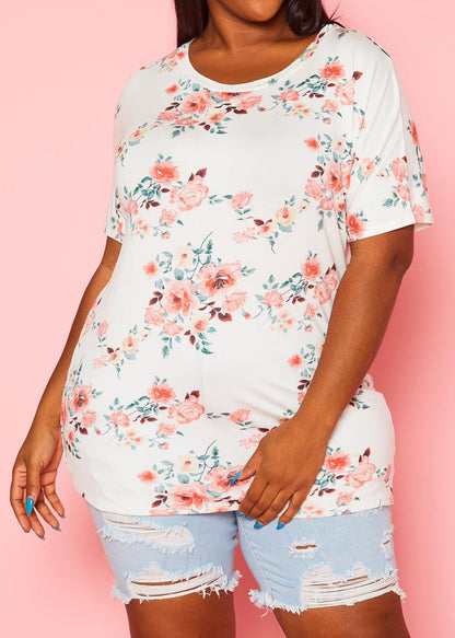 Hi Curvy Plus Size Women Floral Relaxed Fit Top