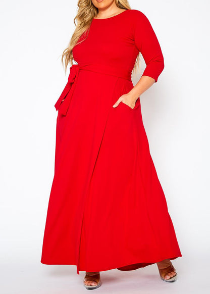 Hi Curvy Plus Size Women Effortless Fit & Flare Maxi Dress