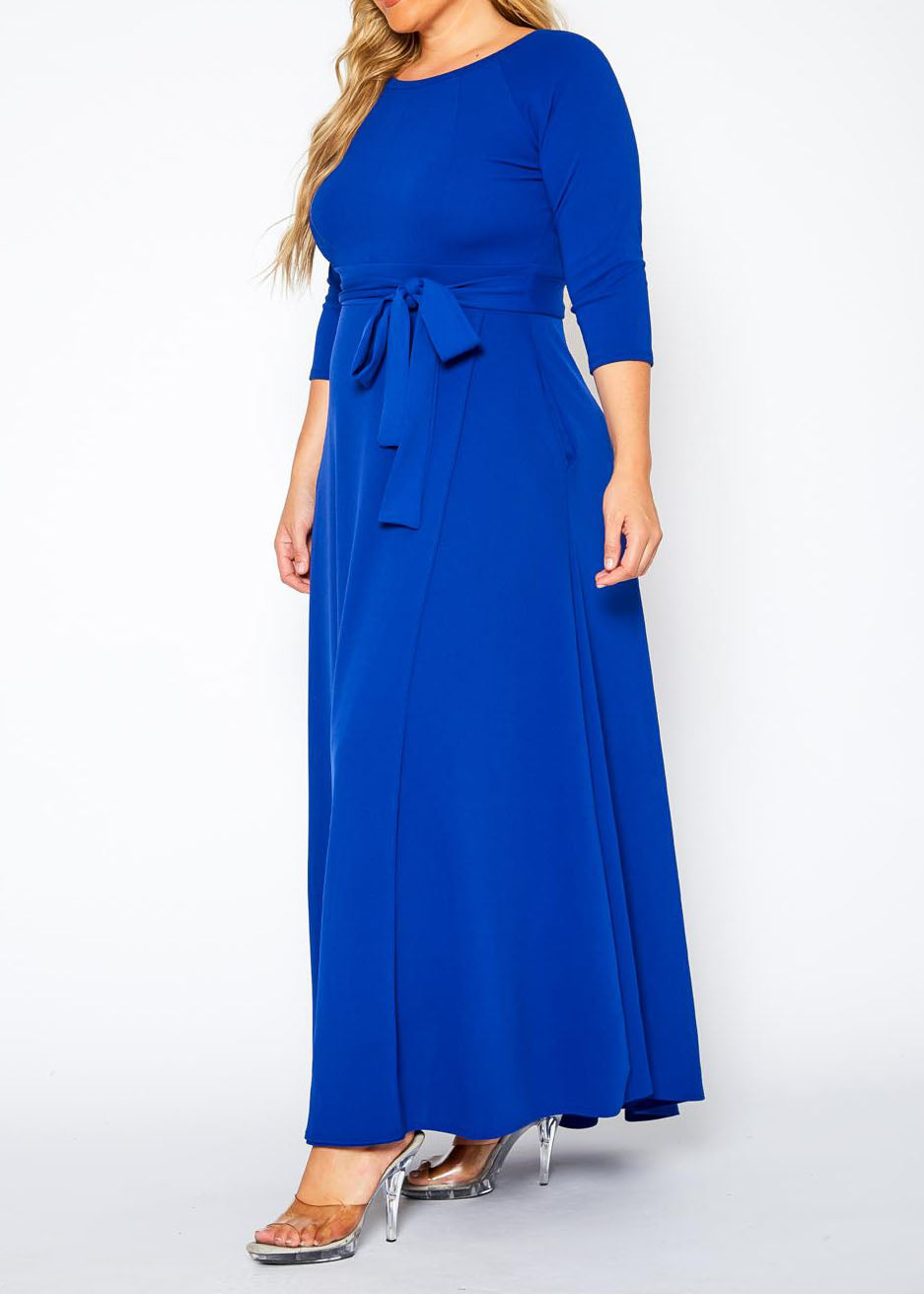 Hi Curvy Plus Size Women Effortless Fit & Flare Maxi Dress