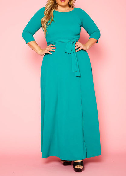 Hi Curvy Plus Size Women Effortless Fit & Flare Maxi Dress