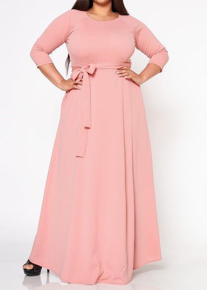 Hi Curvy Plus Size Women Effortless Fit & Flare Maxi Dress