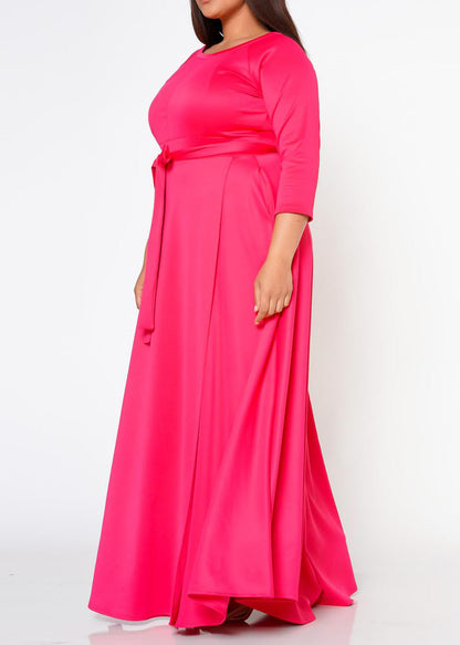 Hi Curvy Plus Size Women Effortless Fit & Flare Maxi Dress