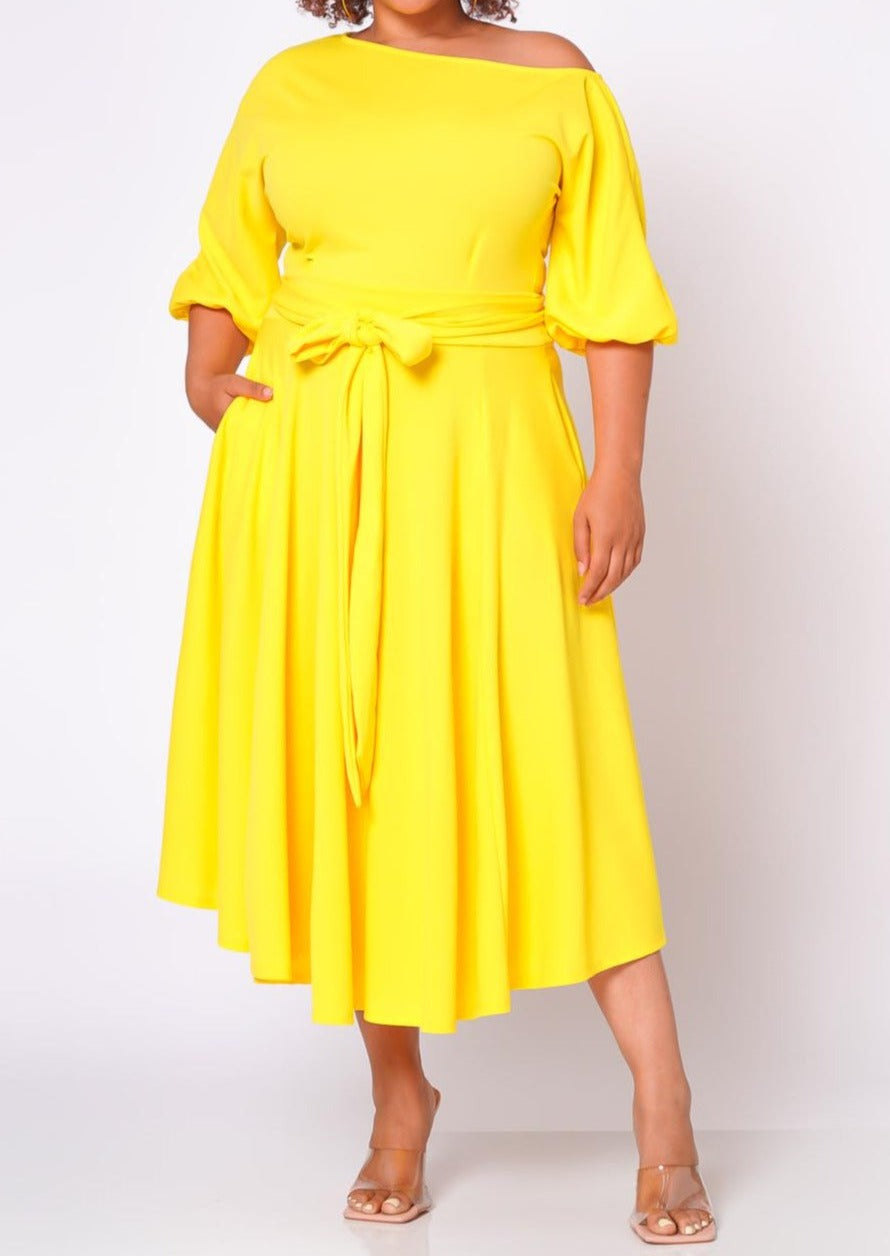 Hi Curvy Plus Size Women Flare Maxi Dress Made In USA