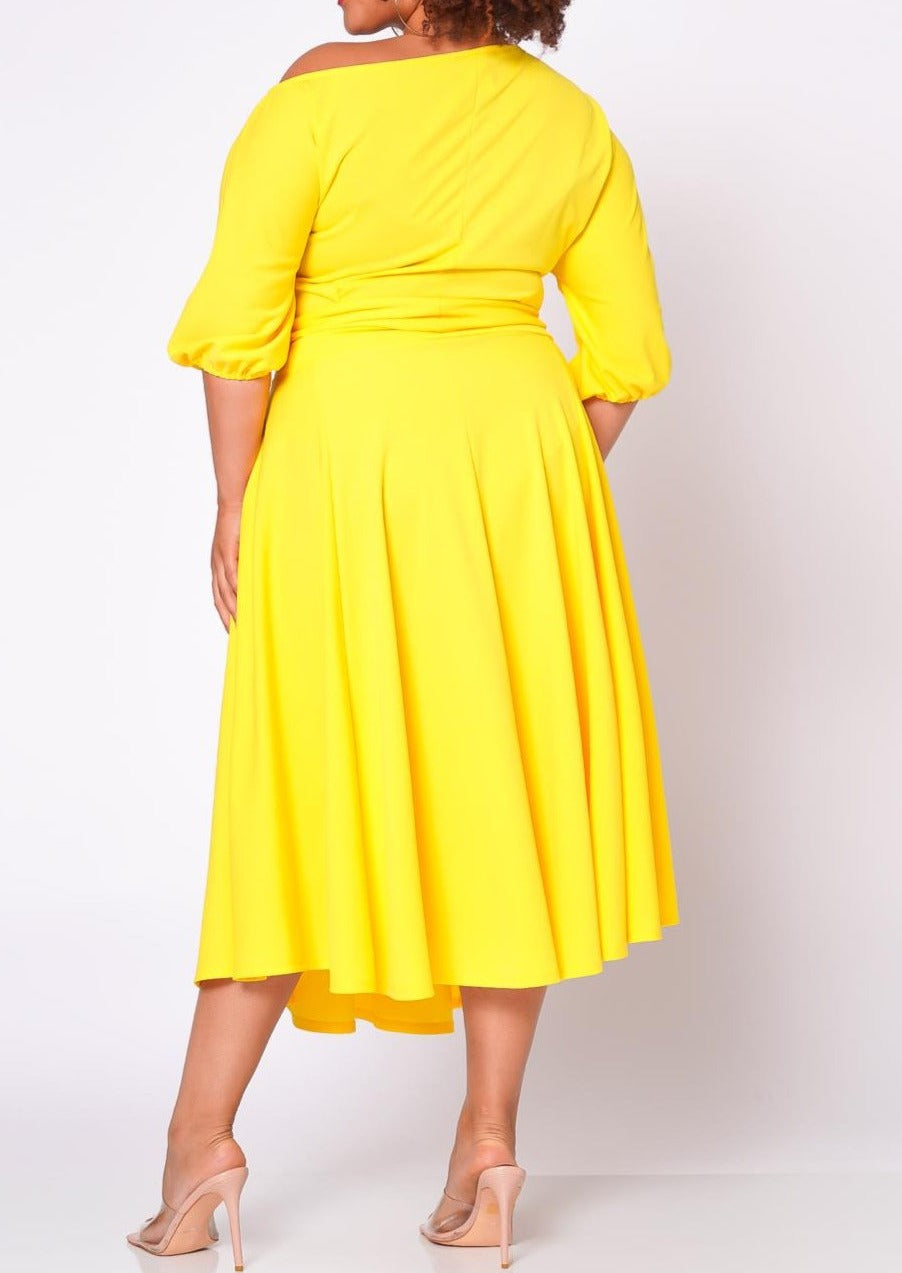 Hi Curvy Plus Size Women Flare Maxi Dress Made In USA