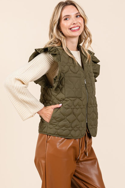 Plus Lightweight Heart Quilted Puffer Vest