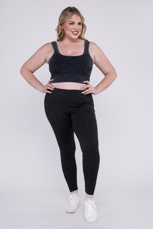 Hi Curvy Plus Size Women Premium Cotton Full Length Leggings