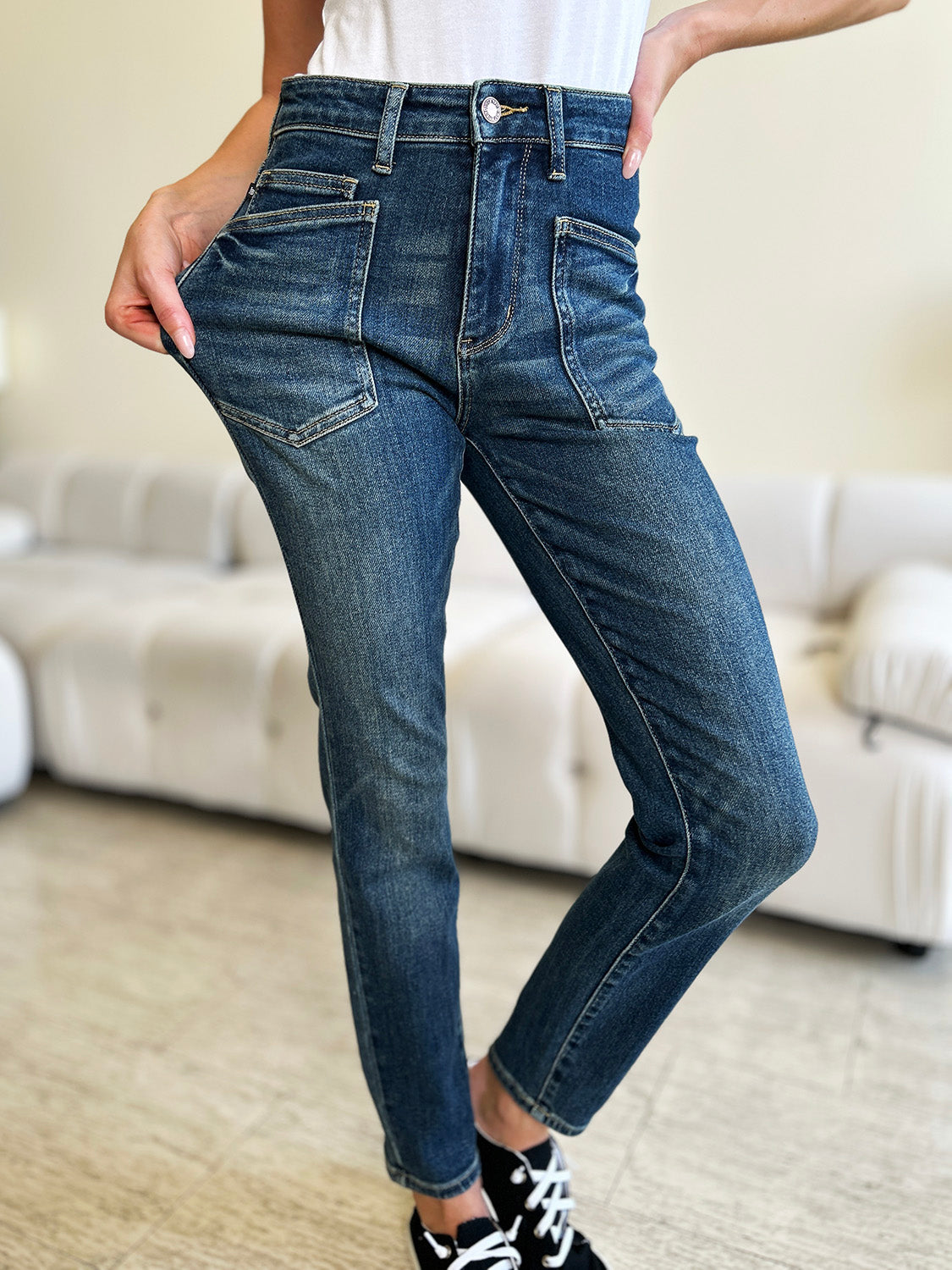 Full Size Women High Waist Skinny Jeans