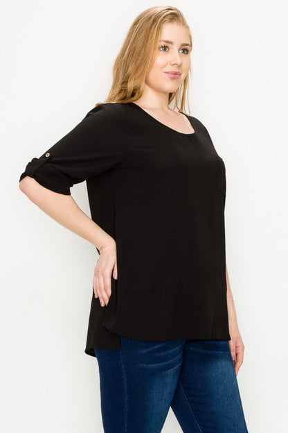 HI Curvy Plus Size Women Koshibo Roll Up sleeve Shirts