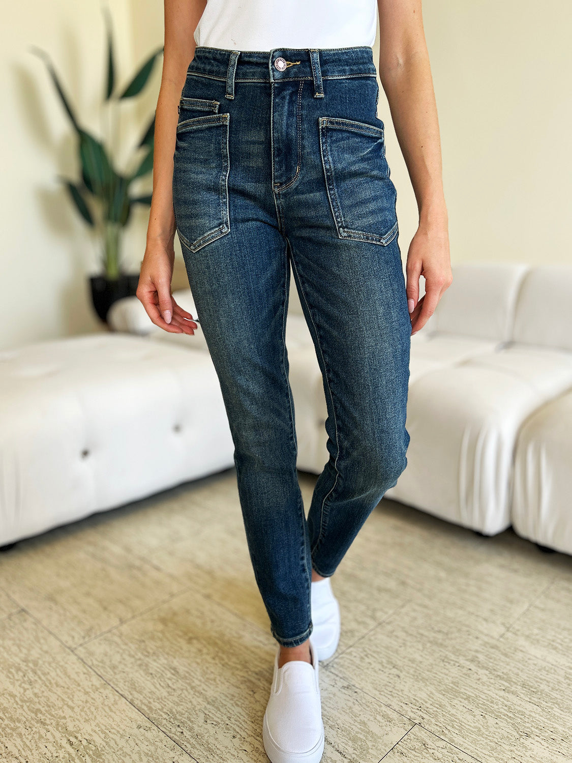 Full Size Women High Waist Skinny Jeans