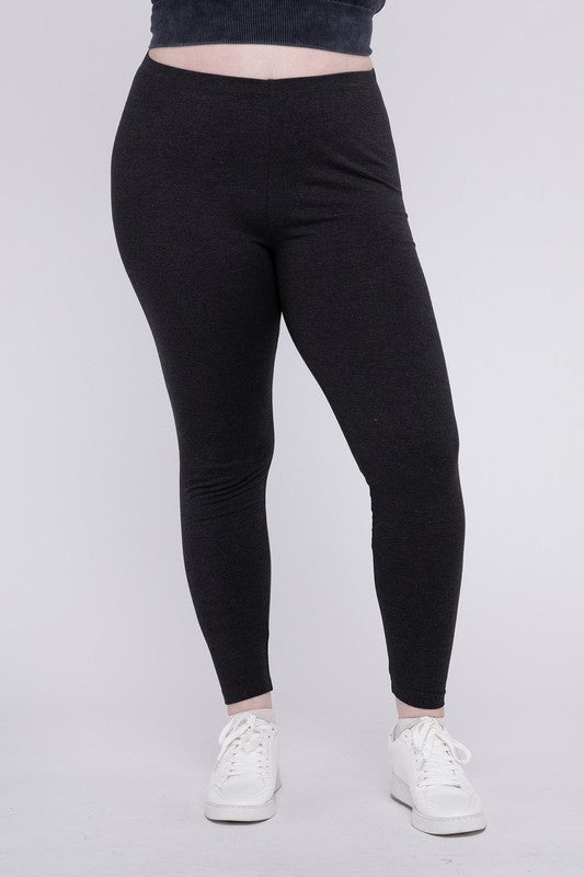 Hi Curvy Plus Size Women Premium Cotton Full Length Leggings