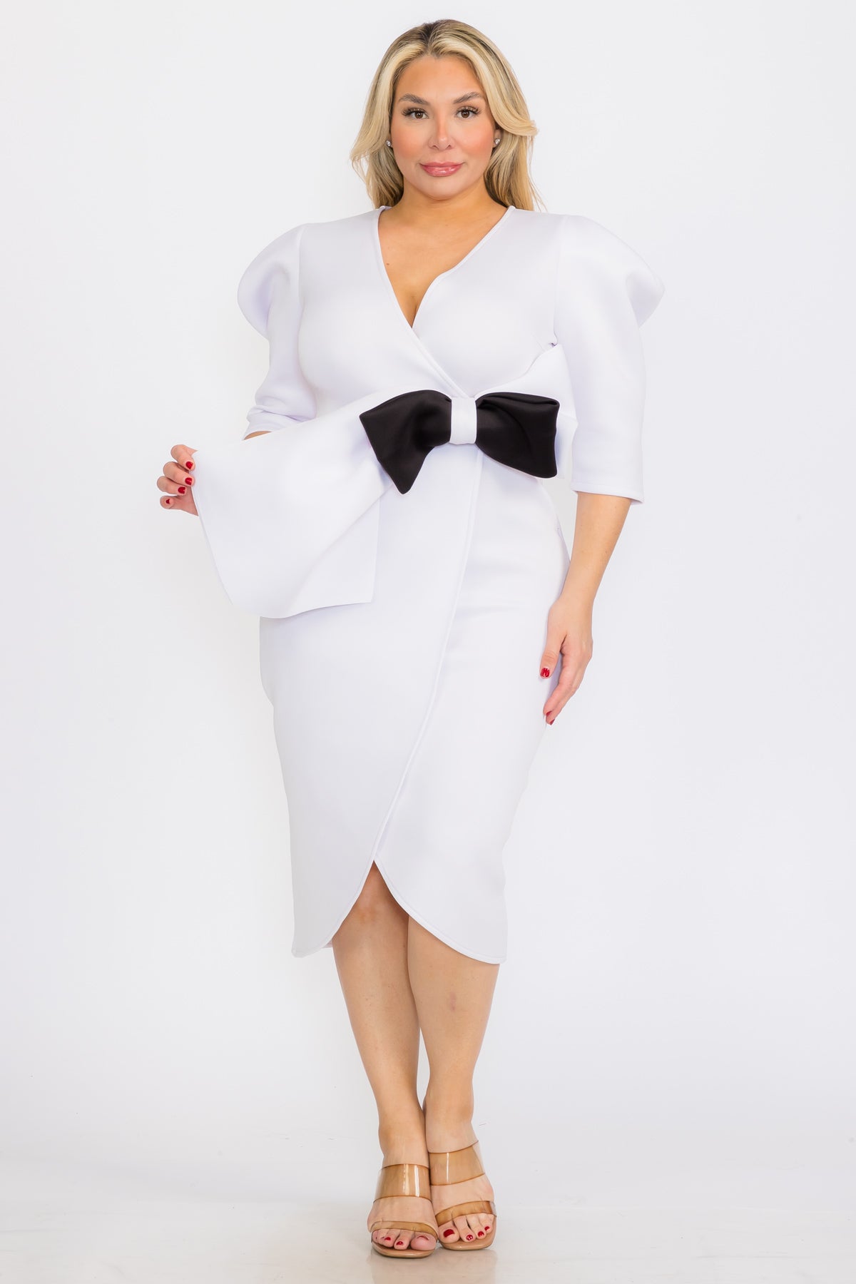 Hi Curvy Plus Size Women Peplum Midi Dress main image 0