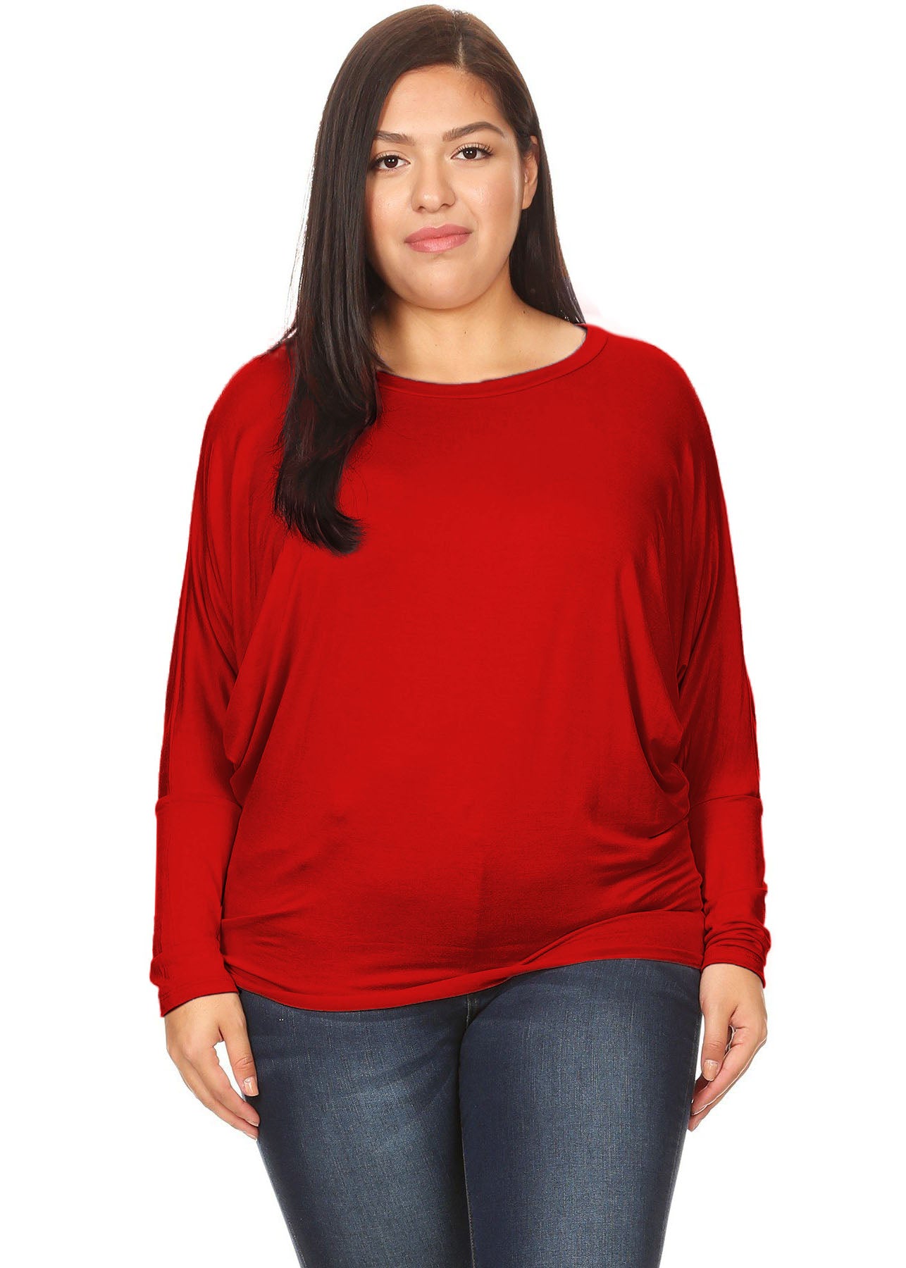 Hi Curvy Plus Size Women Dolman Long Sleeve Shirts Made in USA
