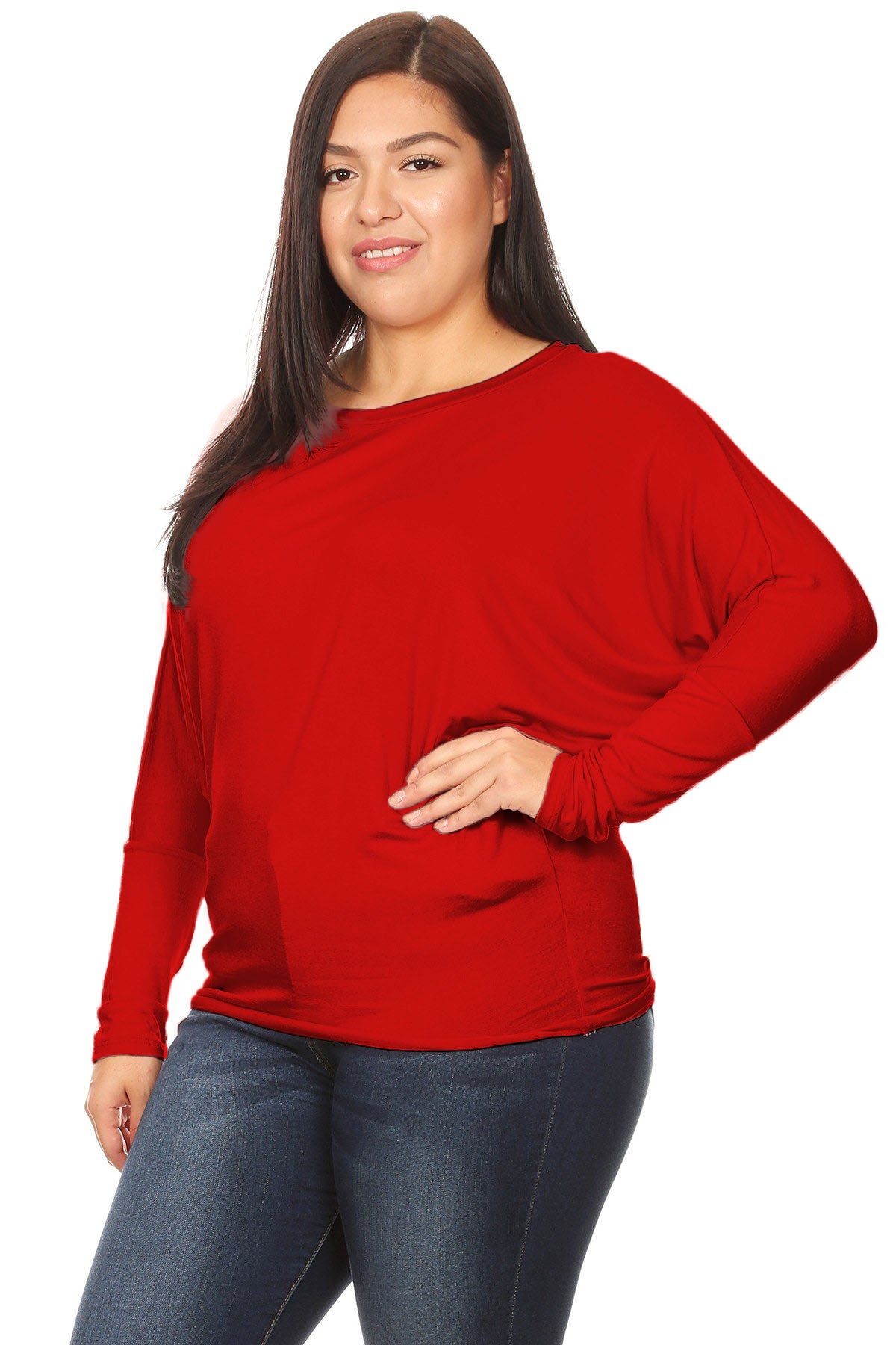Hi Curvy Plus Size Women Dolman Long Sleeve Shirts Made in USA