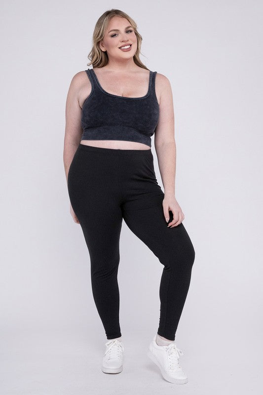 Hi Curvy Plus Size Women Premium Cotton Full Length Leggings