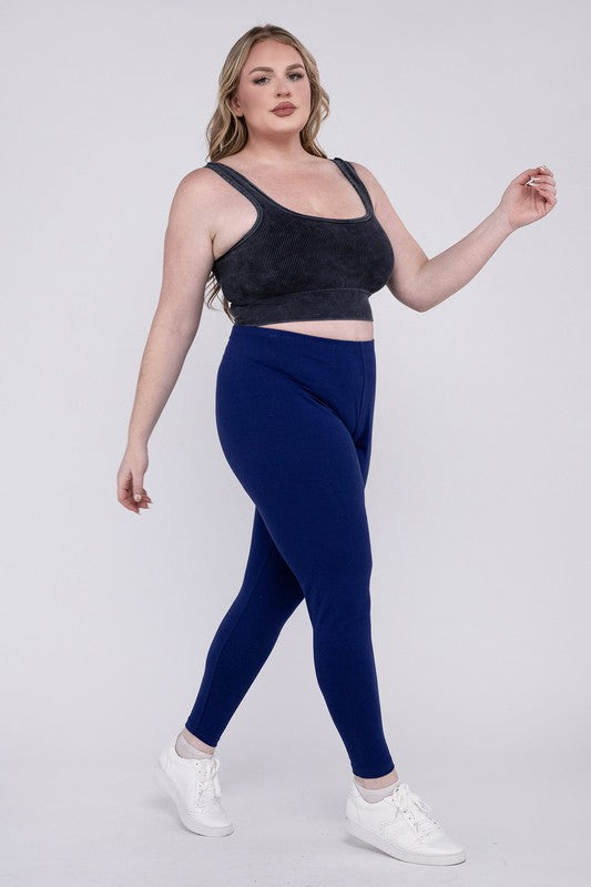 Hi Curvy Plus Size Women Premium Cotton Full Length Leggings