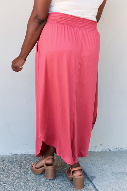 Full Size High Waist Scoop Hem Maxi Skirt