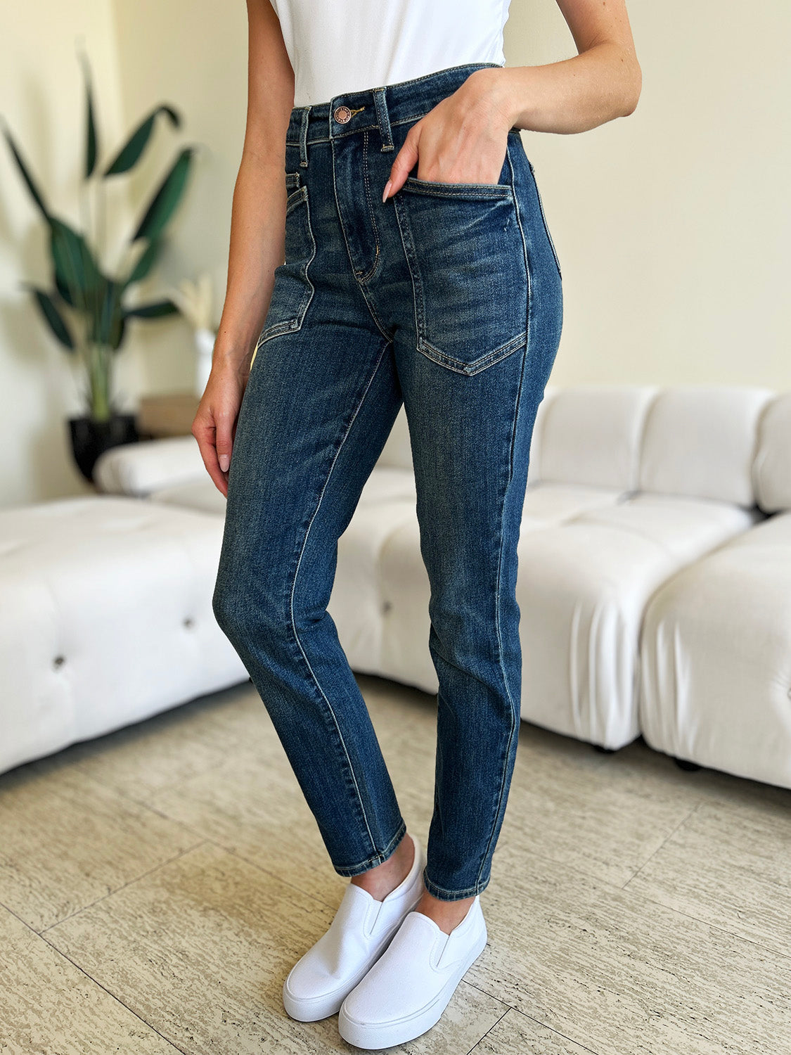 Full Size Women High Waist Skinny Jeans