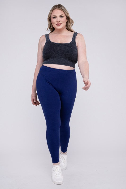 Hi Curvy Plus Size Women Premium Cotton Full Length Leggings